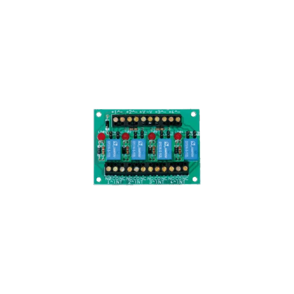 CARD FOR 4 RELAYS, LOW CONSUMPTION, CONTACTS CAPACITY 1A