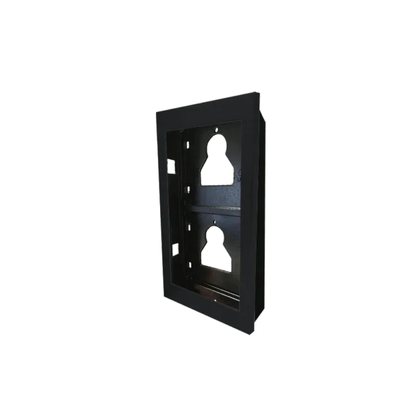 FLUSH MOUNTING BASE AND FRAME FOR 2 ULTRA ENTRANCE PANELS, BLACK