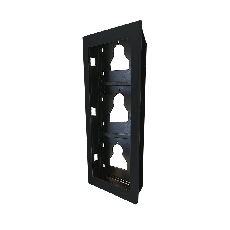 ut9163b-medium FLUSH MOUNTING BASE AND FRAME FOR 3 ULTRA ENTRANCE PANELS, BLACK